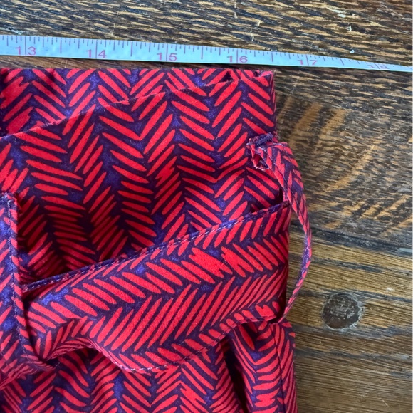 RARE red Marimekko herringbone trousers with tie belt, size 40 (US 8/10) - Picture 7 of 7